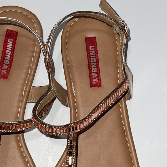 UnionBay Rose Gold Flat Sandal Size 10 - Picture 4 of 5
